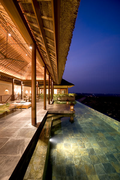 Bali Villa The Long House Longhouse pool at night